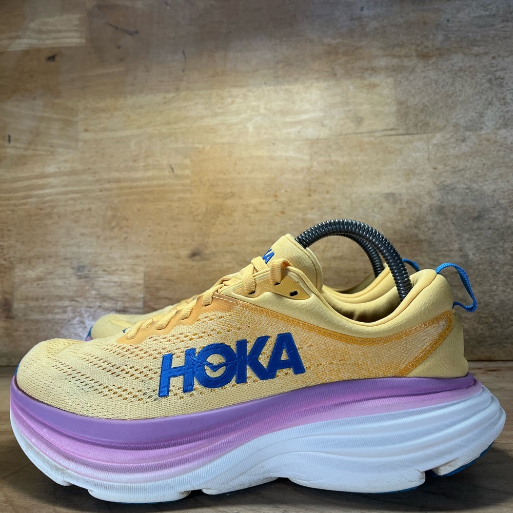 Hoka One One Bondi 8 Womens Size 8.5 Running Shoes Sneakers Impala Cyclamen - Picture 4 of 13